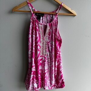 INC International Concepts Pink and White Tank Top